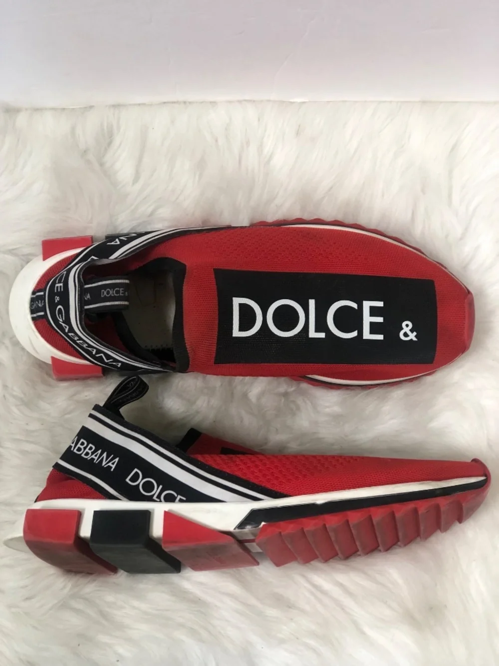 Dolce & Gabbana Men's Sorrento Melt 'Red Black' Sneakers Size 46/US 13 w/ COA